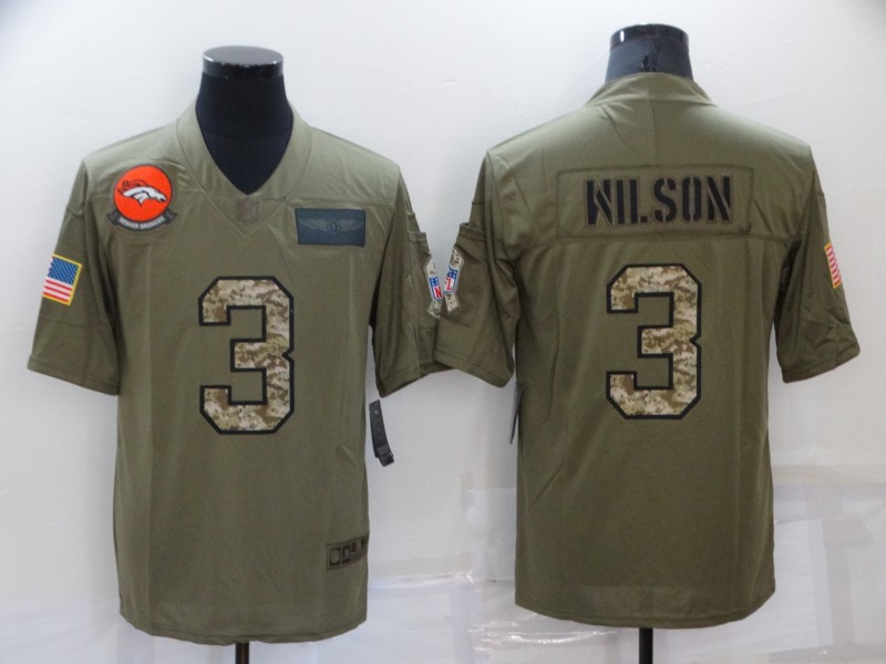 Men's Denver Broncos Russell Wilson #3 Brown Jersey